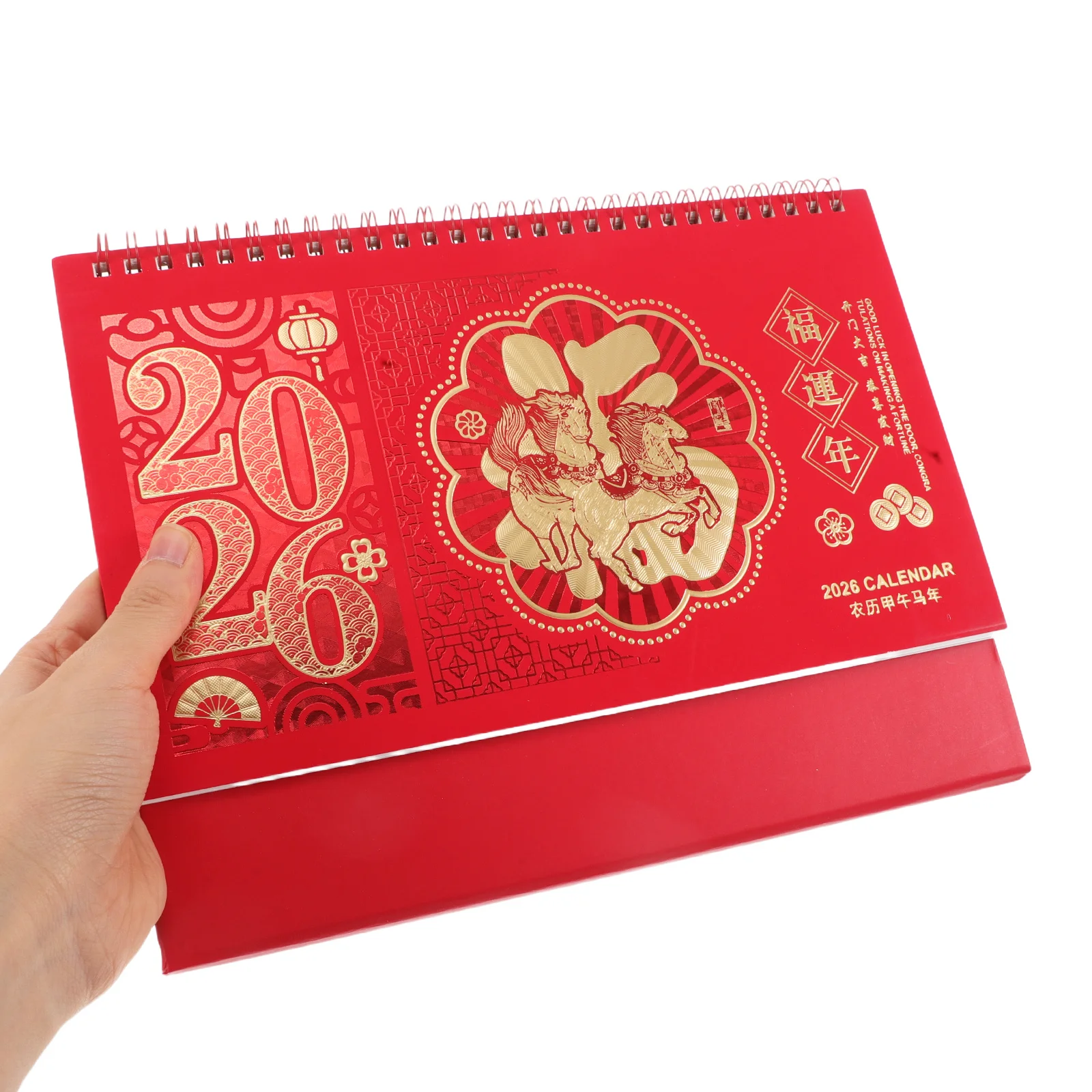 

Китайский настольный календарь с тиснением золота на 2026 год, современный офисный домашний флип-календарь, ежедневное планирование, планировщик, культурный стиль