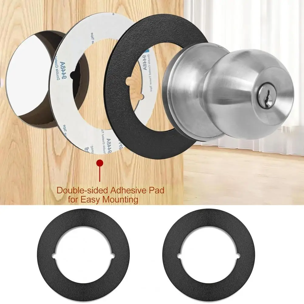 1/2Pcs Round Door Knob Plates Self Adhesive Scratch-Resistant Simple Installation Door Handle Cover Filler Fixing Repair Plates