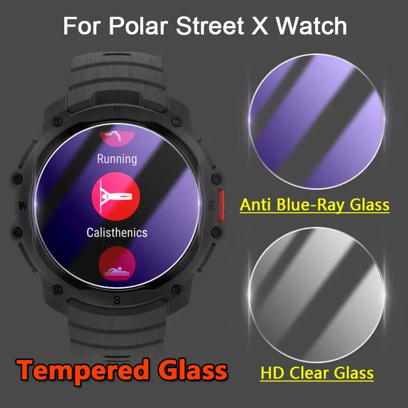 

Защитная пленка для смарт-часов Polar Street X 9H 2.5D, ультрапрозрачная/защитная от синего света, из закаленного стекла, защитная пленка