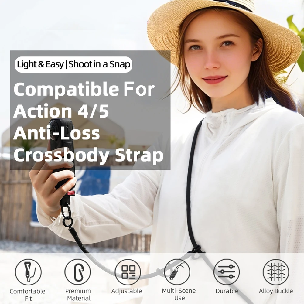 كاميرا الحركة حبل ارتداء مقاومة كاميرا السفر حمل الحبل كاميرا رياضية قابلة للفصل Crossbody الحبل ملحقات كاميرا العمل