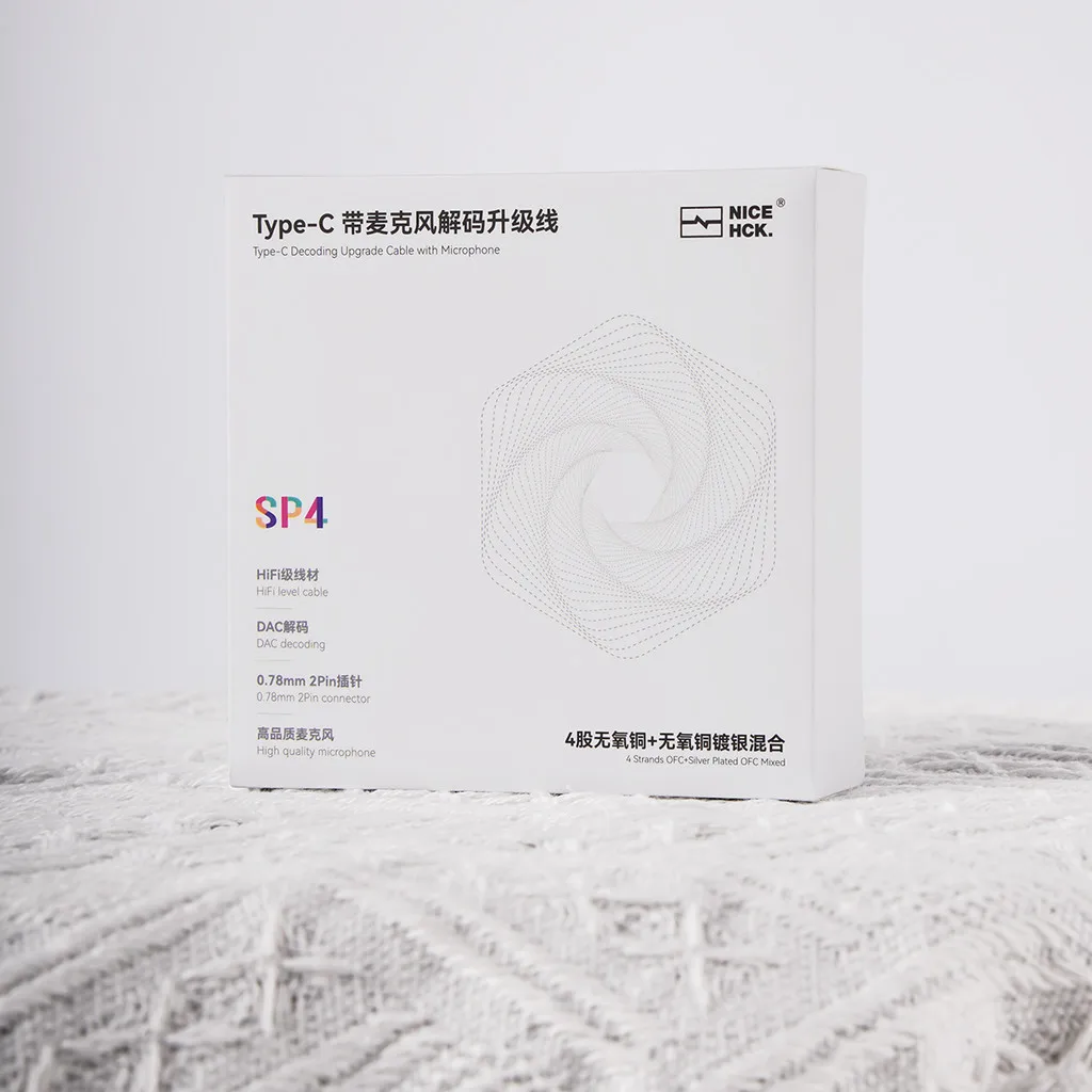 Nicehck Sp4 Type-C 2pin Cx31993 Dac Decodering Hifi Audio Iem Kabel Draad Voor 4u Delci Explorer Davinci