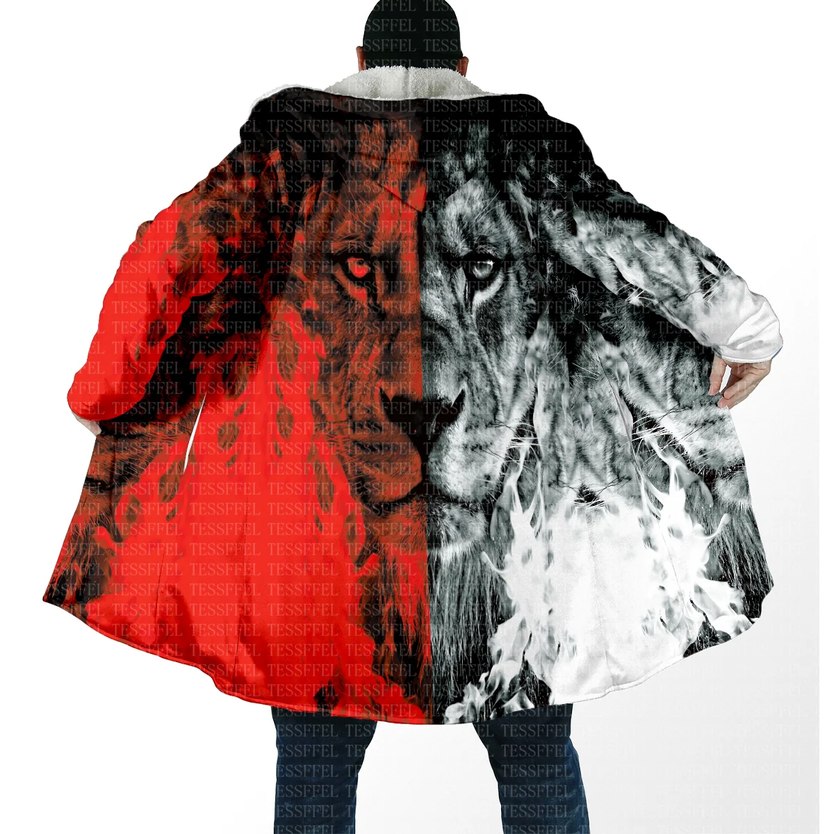 

Cosplay Animal King Dragon Tiger Lion Colorful Vintage Harajuku 3D Print Casual Unisex Winter Overcoat Cloak Hoody Causal Cape 1