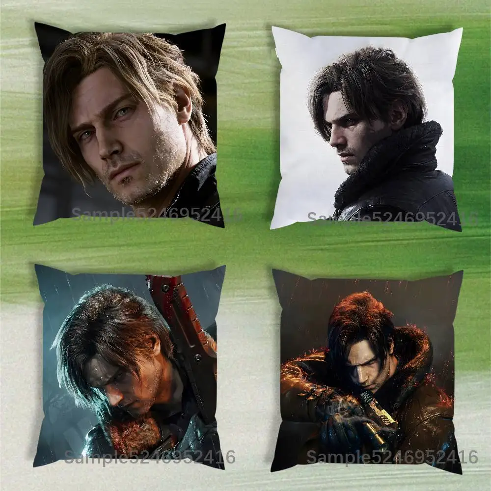 L-Leon Resident Evil 9 RE9 Pillow Case Short Plush Sofa Decorative Gift Home Double-sided Printing Cushio