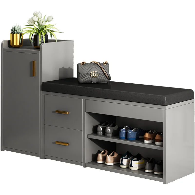

Shoe changing stool household door simple shoe cabinet seated entry