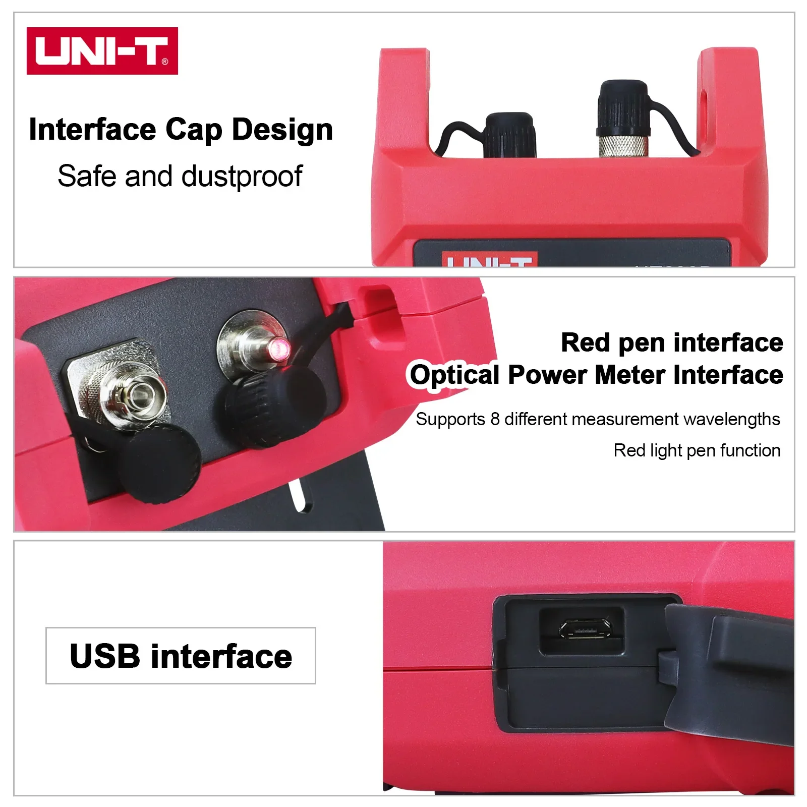 UNI-T Fiber Optic Tool Optical Power Meter Visual Fault Locator UT692 UT693 -70-10dBm -50-26dBm 10mW FC/SC/ST Connector