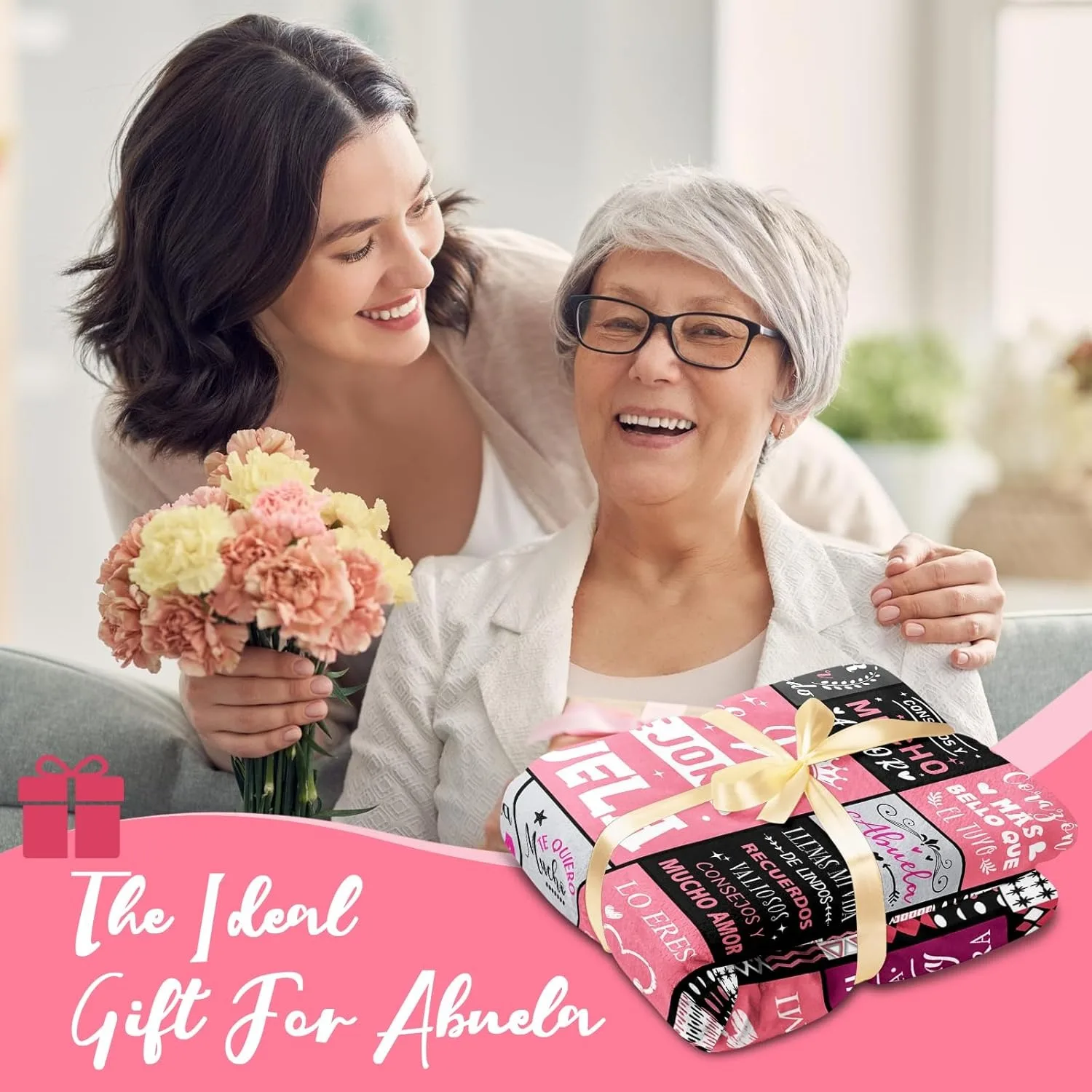 Perfect Gift to Abuela Blanket for Anniversary Birthday Mother's Day Fathers day for Mom Mama Dad Wife Sister Grandma Thin Throw