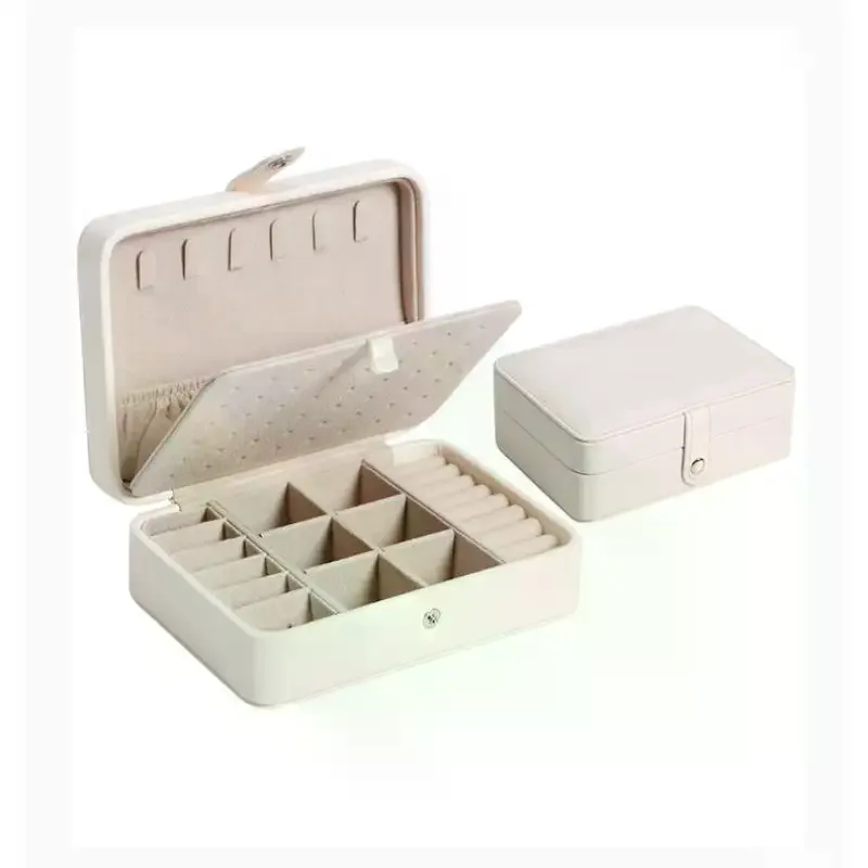 

Шкатулка для драгоценностей, портативный органайзер для хранения, серьги, кольца, держатель из искусственной кожи, модный большой вместительный женский витрина для ювелирных изделий, дорожный футляр