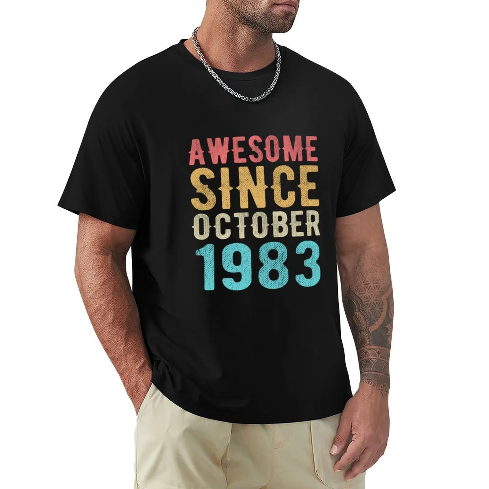 

Retro Vintage 37th Birthday - Awesome Since October 1983 T-Shirt customs design your own graphic t shirts mens t shirt graphic