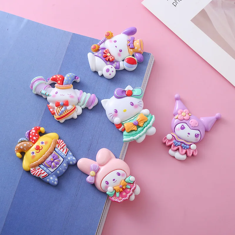 Hello Kitty Circus Diy Refrigerator Sticker Resin Accessories Cream Glue Phone Case Crocs Decorative Material Accessories