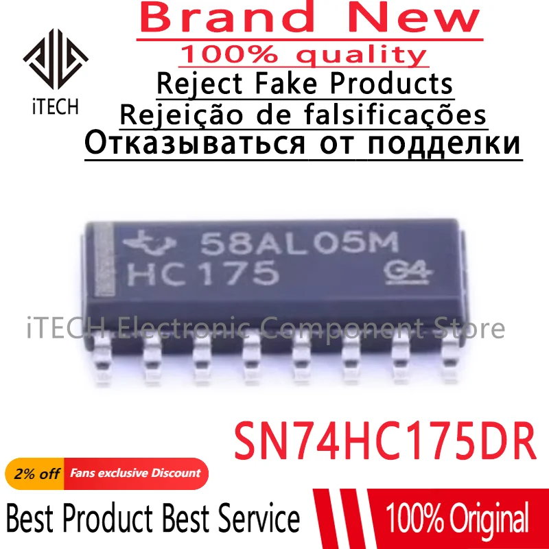 10pcs/lot SN74HC175DR 74HC175D 74HC175 SOP-14 100% New and Original