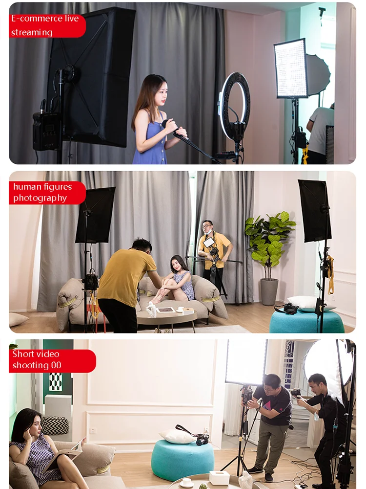 NiceFoto 100w Flexible Cloth Lamp Photography Live Fill Light Portable Portrait  Photo Shooting Video Lighting