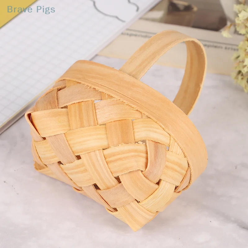 1/12 Cute Dollhouse Hand-woven Vegetable Food Basket Dolls Miniature Decoration image 2