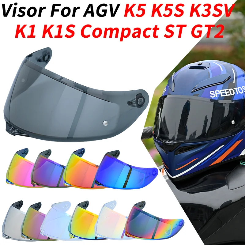 For AGV K5 K5S K5-S K3SV K1 K1S Compact ST Motorcycle Helmet Visor Lens Shield Glasses Full Face Pin Accesorios Para Moto Casque