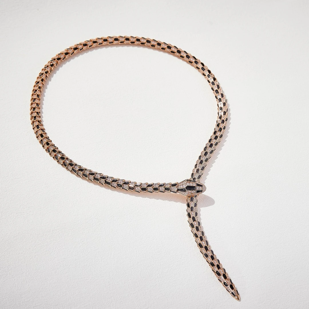 

High Quality Fashion Vintage Sexy Style Long Snake Necklace Bangle Ring Inlay AAA Zircon Jewelry Set For Women Wedding Party