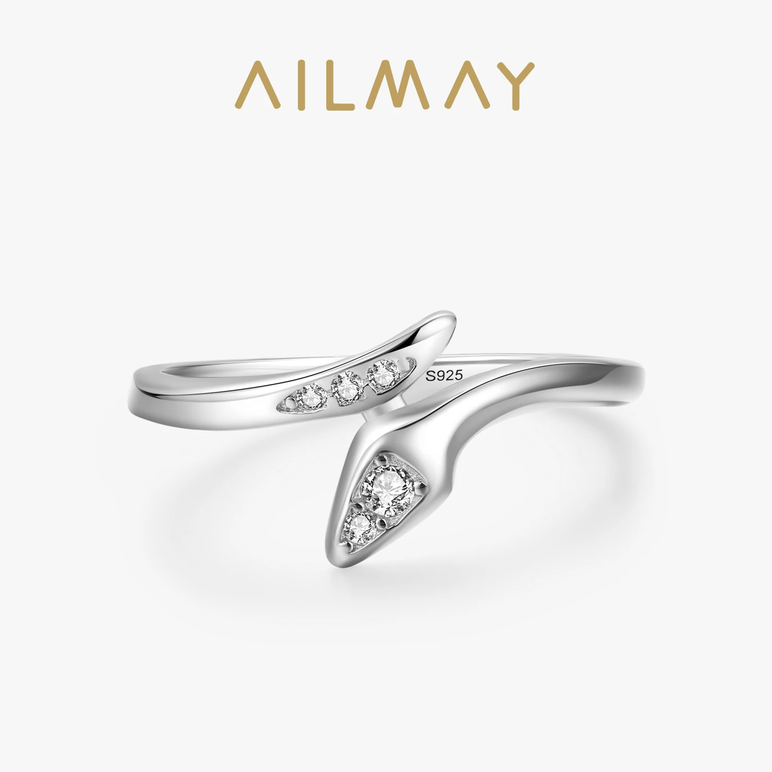 

Ailmay, Новое поступление, стерлинговое серебро 925, модное открытое регулируемое кольцо в форме змеи на палец для женщин и девочек, аксессуары для вечеринок, ювелирные изделия
