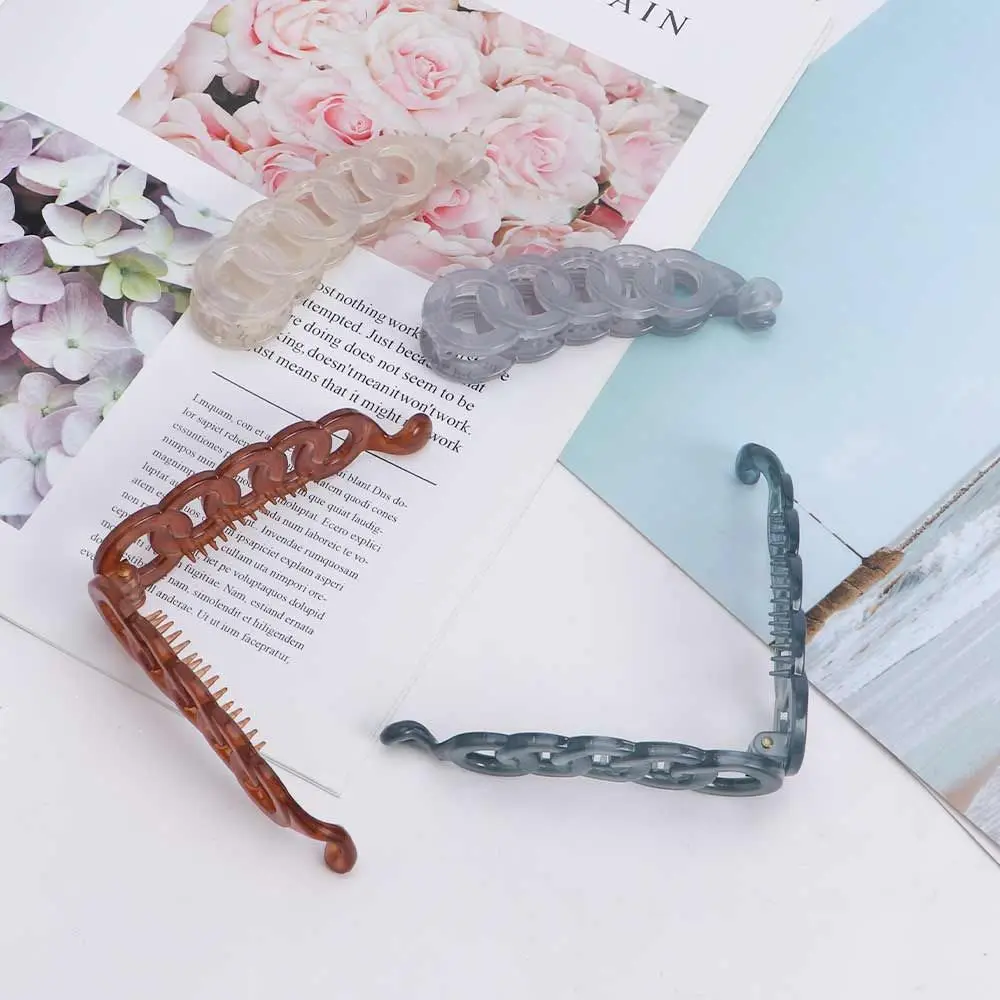 Simple Elegant For Women Cross Hollow Hairpins Hair Claw Acrylic Vertical Clip Hair Crabs Banana Clips