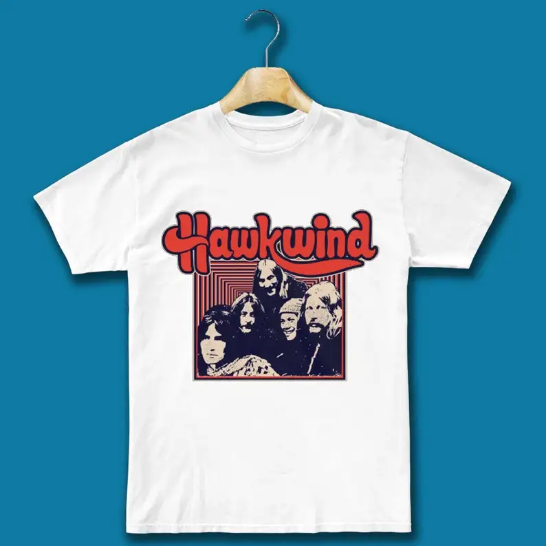 

Retro Graphic Hawkwind Band Unisex Tee Fashion Top tee T Shirt Short Sleeve Cotton Men's Crew Neck Printed Tee