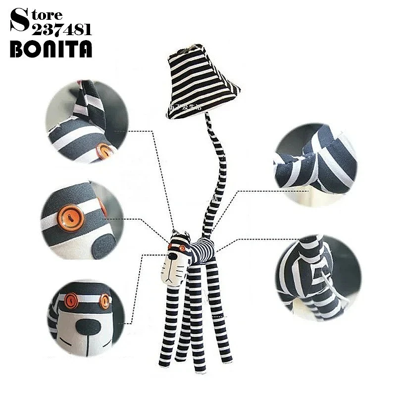 Cute Striped Cat Floor Lamp, Dimmable Night Light with Bendable Legs, Kids Bedroom Living Room Decor Christmas Birthday Gift