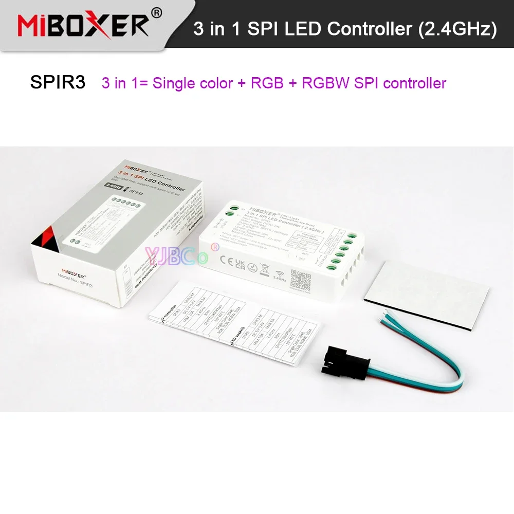 Miboxer 5V~24V 12V Single color+RGB+RGBW 3 in 1 SPI LED Controller 2.4G SPI Signal for WS2811 WS2812 WS2815 Pixel led strip