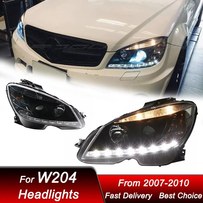 

Pop Car Headlights For Mercedes-Benz C class W204 2007-2010 new style full LED Auto Headlamp Assembly Projector Lens Accessories