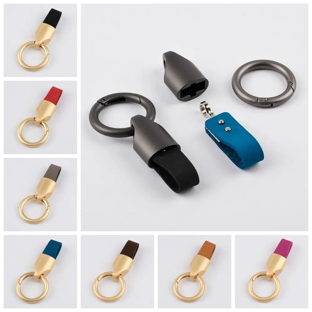 Key Holder Car Key Buckle Unique Bag Charms Keys Organizer Leather Key Chain Key Ring Pendant Round Buckle Keychain Accessories