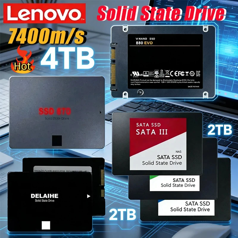 

Оригинальный твердотельный накопитель Lenovo 2026 SSD 880 EVO на 4 ТБ с возможностью выбора объема памяти 1 ТБ, 2 ТБ для ноутбуков и настольных ПК, высокая скорость
