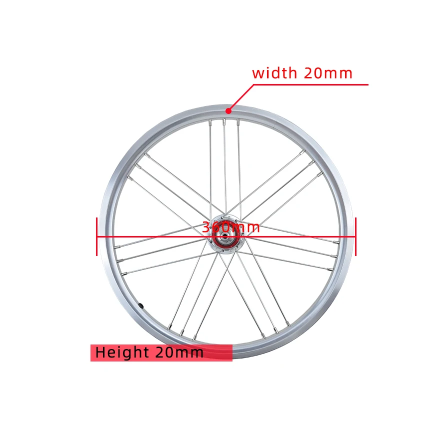 Litepro 16inch Folding Bicycle 349 Wheelset Single Front Wheel External 7 Speeds Single Rear Wheel 74/112mm For Brompton