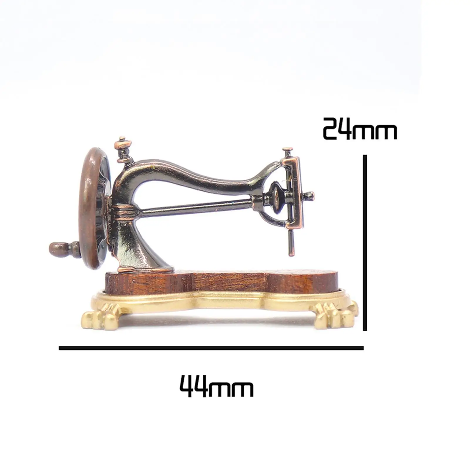 Mini máquina de costura para casa de bonecas 1/12 para layout de projetos DIY
