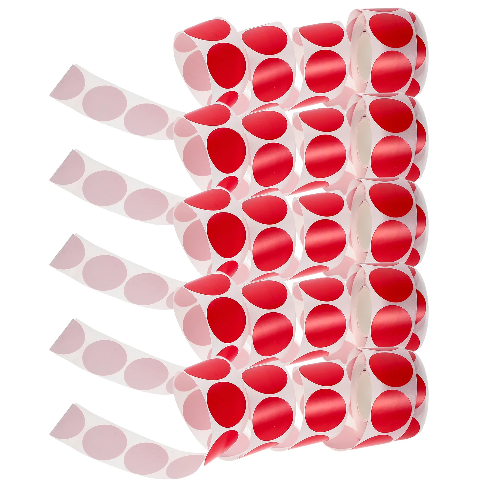 

5 Rolls Blank Round Sticker Labels Self-Adhesive Smooth Writable Surface for Handmade Crafts Color Dot Labels Bag Sealing