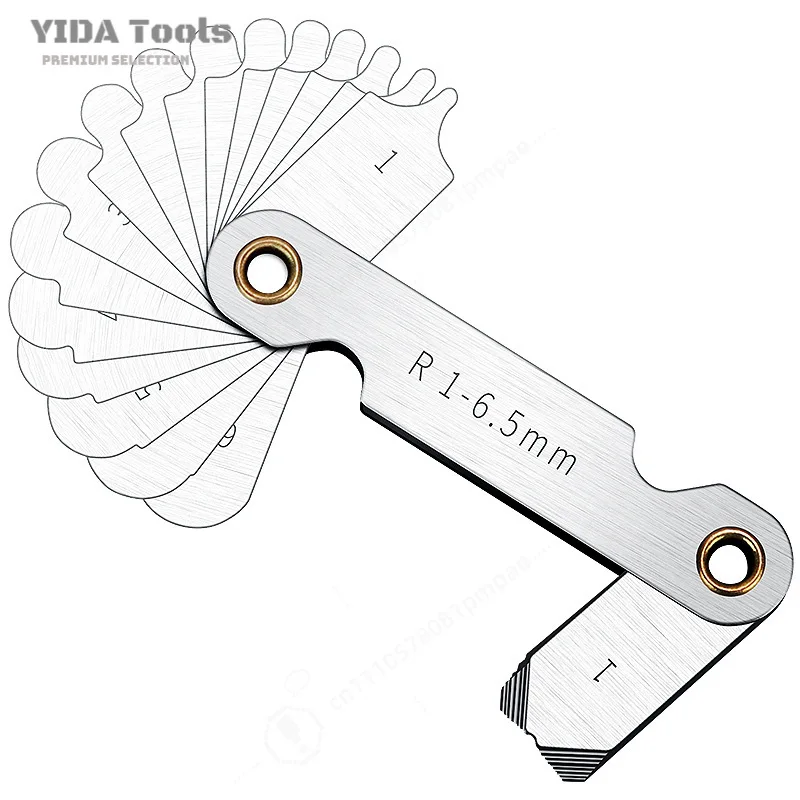 Stainless Steel Radius Gauge Set High Precision R Angle Measuring Tool Fillet Arc Template For Metal Woodworking Mold Inspection