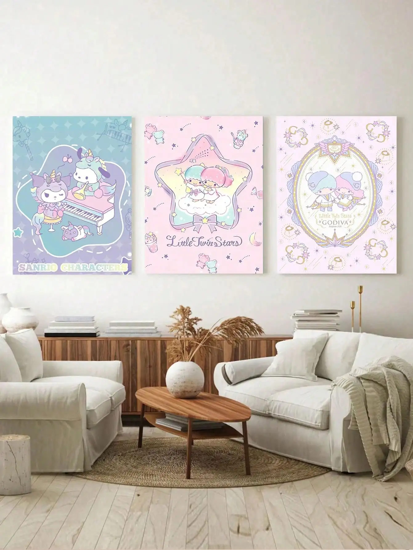 Anime Peripheral Sanrio Poster Cute My Melody Canvas Painting Print Children's Room Decoration Christmas Gift frameless