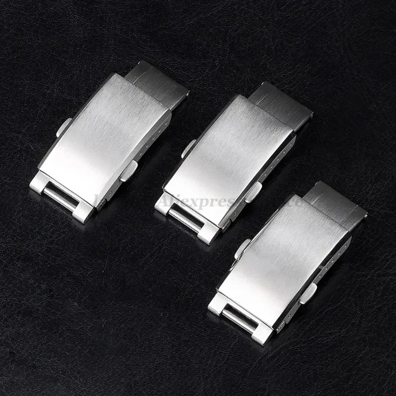 Hebilla plegable de acero inoxidable sólido de alta calidad para Rolex Submariner Water Ghost, accesorio de botón de cierre de reloj desplegable de 9 × 16mm