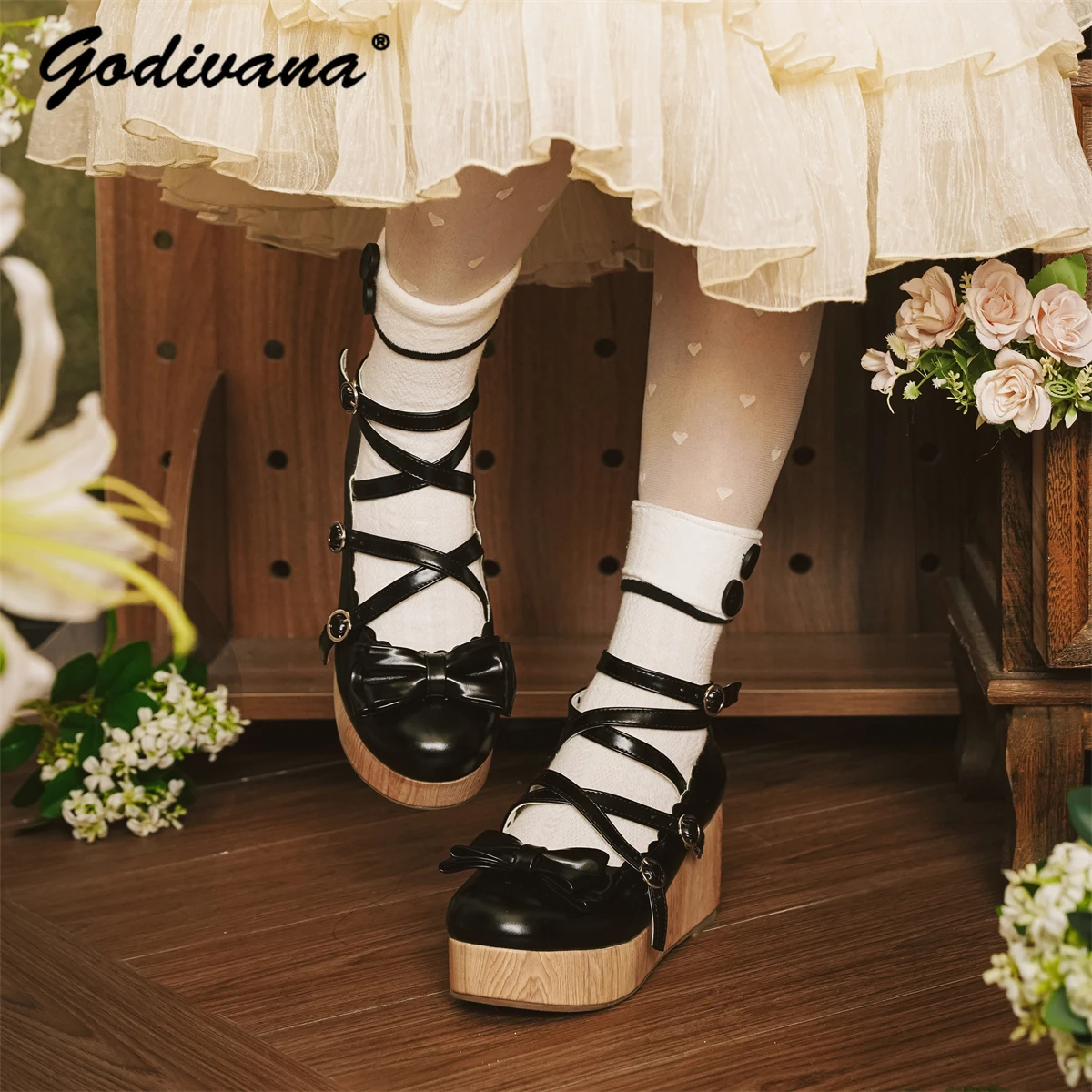 Retro Wooden Bottom High Heels - Woodworking Women ulasan dan harga