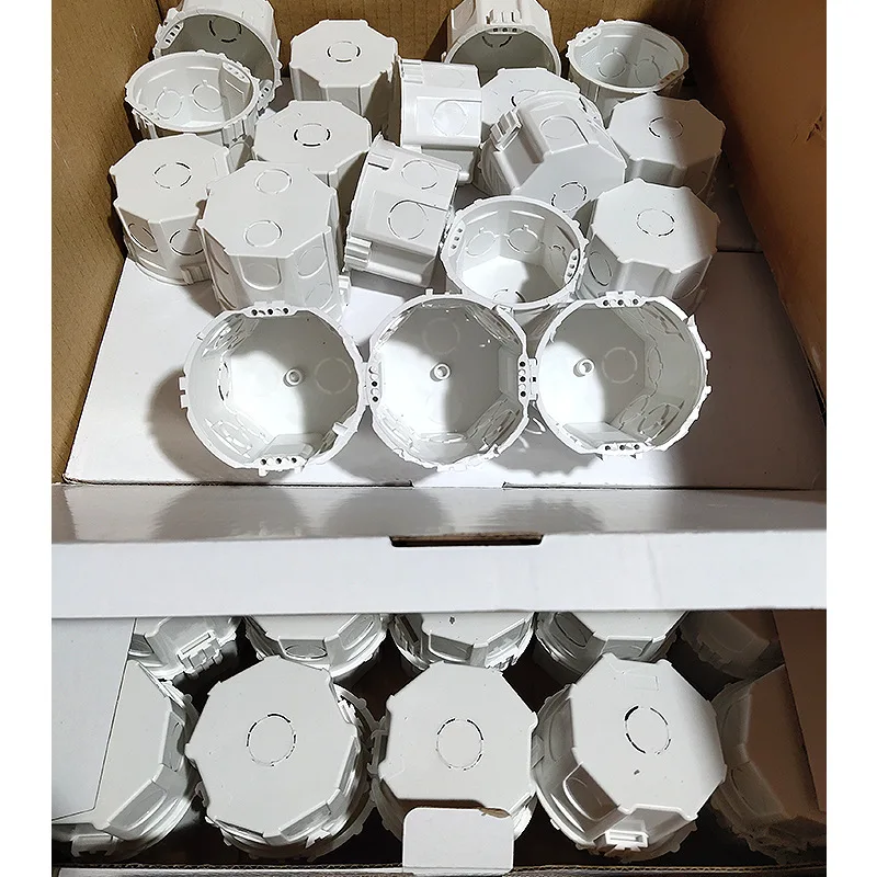 80 Type European Bottom Box Socket Wall Concealed Wire Junction Box European Standard PVC Circular Base