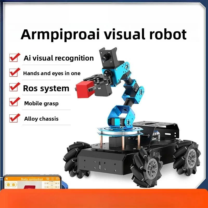 Braccio di visione Raspberry Pi ArmPi Pro ruota di grano carrello intelligente che movimenta la programmazione robot ROS