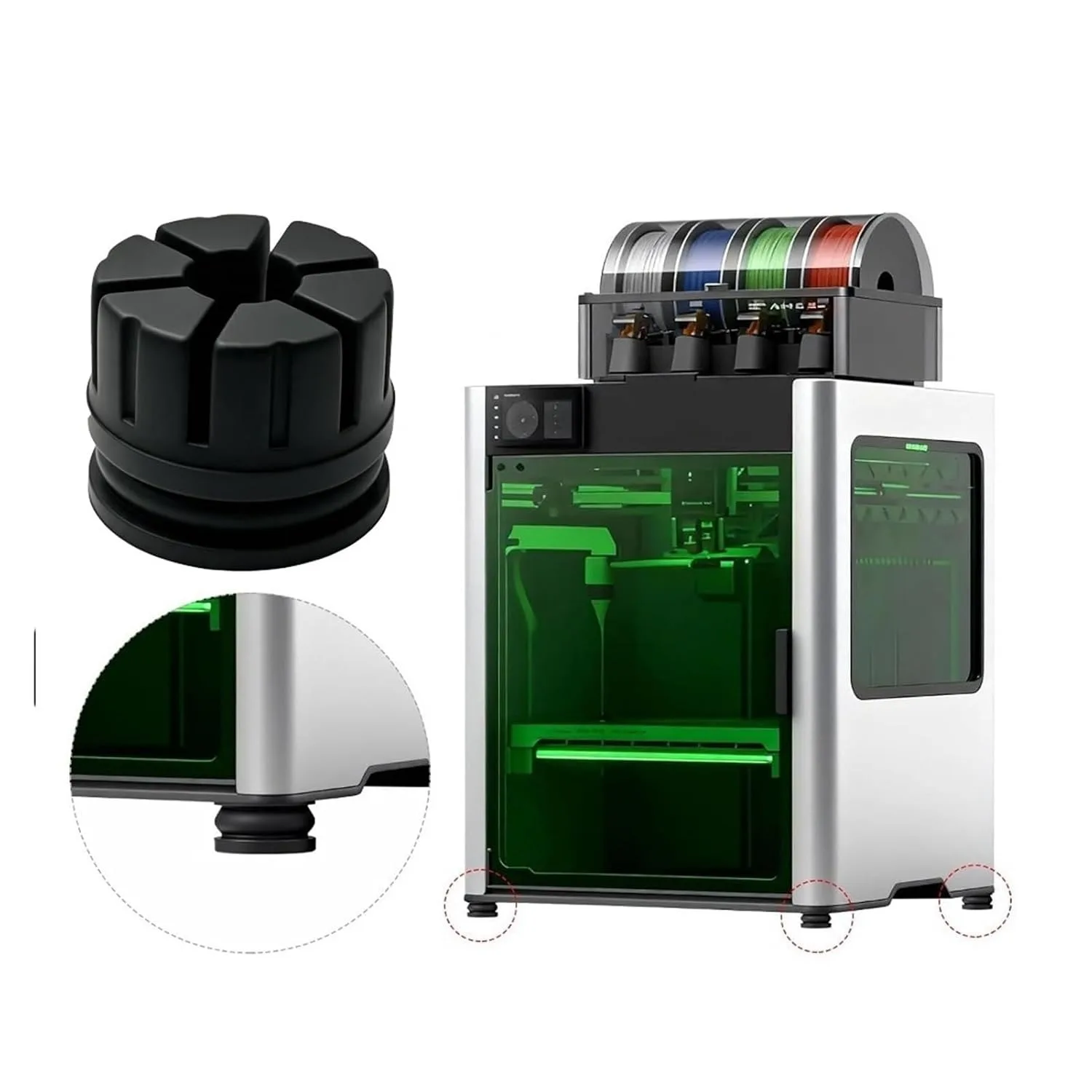 For Bambu Lab X2D/P2S/X1/P1 Silicone Shock Absorbers Low Noise Improved Precision Bambu Lab Floating Damper Feet 3D Printer P