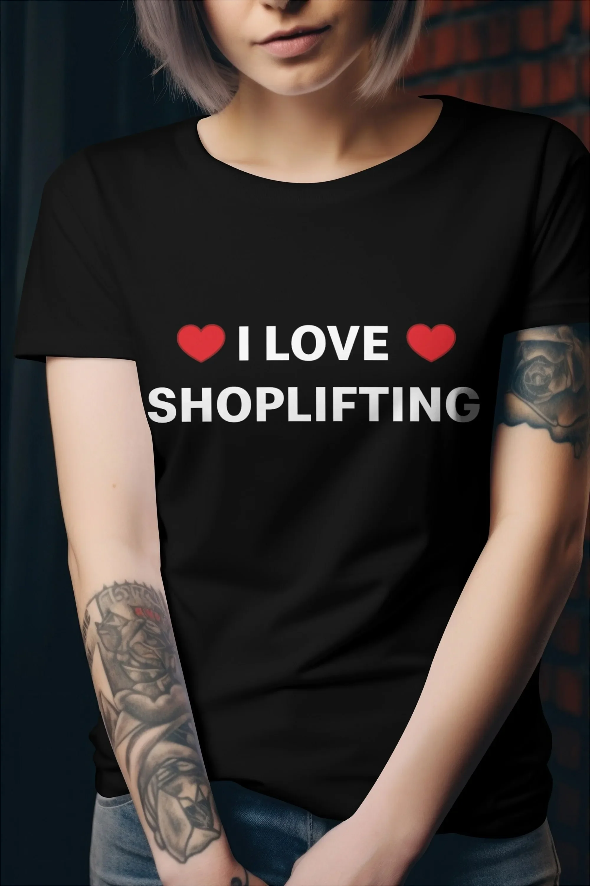 Ich liebe es, zum Shoplifting zu gehen. Lustiges T-Shirt mit dem Motiv „Cursed Offensive Meme“.