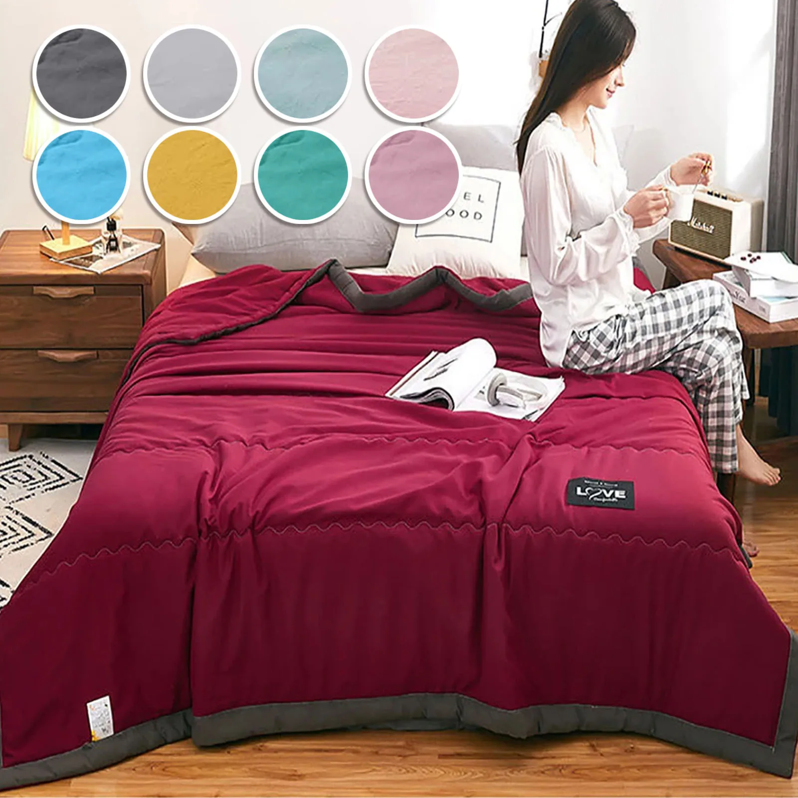 

2025 New Wash Cotton Summer Quilt Cool Breathable Thin Quilt Soft and Comfortable Summer Cool Air Conditioning Quilt edredones