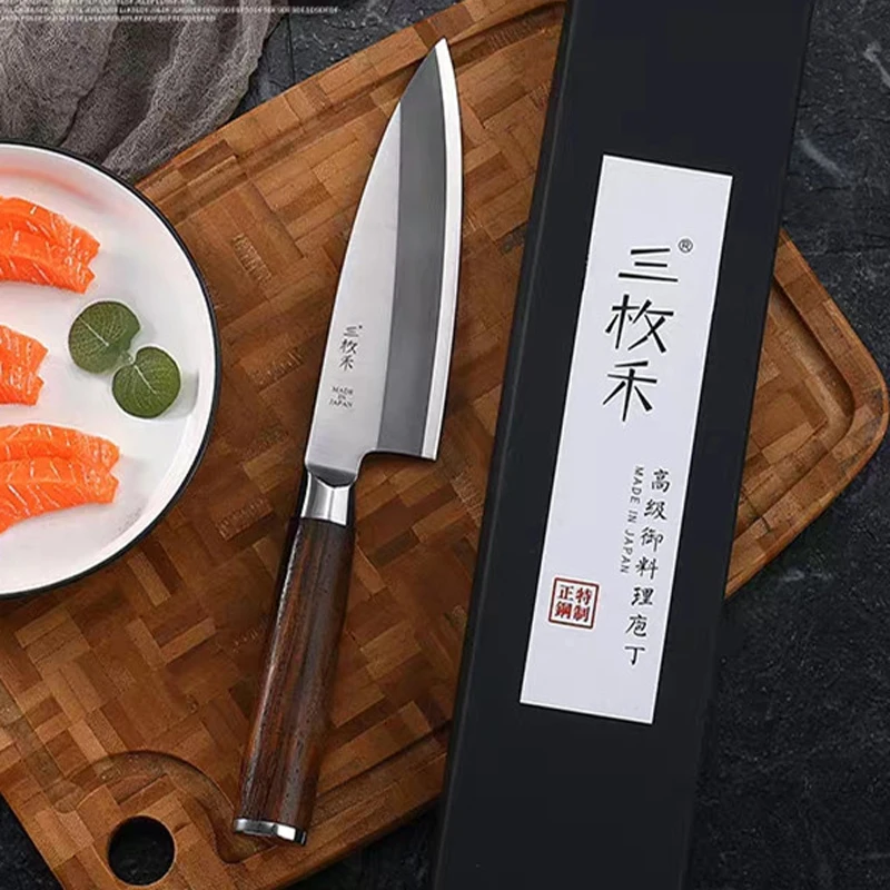 Japanese Deba Fish Head Knife 5Cr15Mov Stainless Steel Filleting Knives Sharp Cutting Fish Slicing Salmon Sushi Peeling Tools