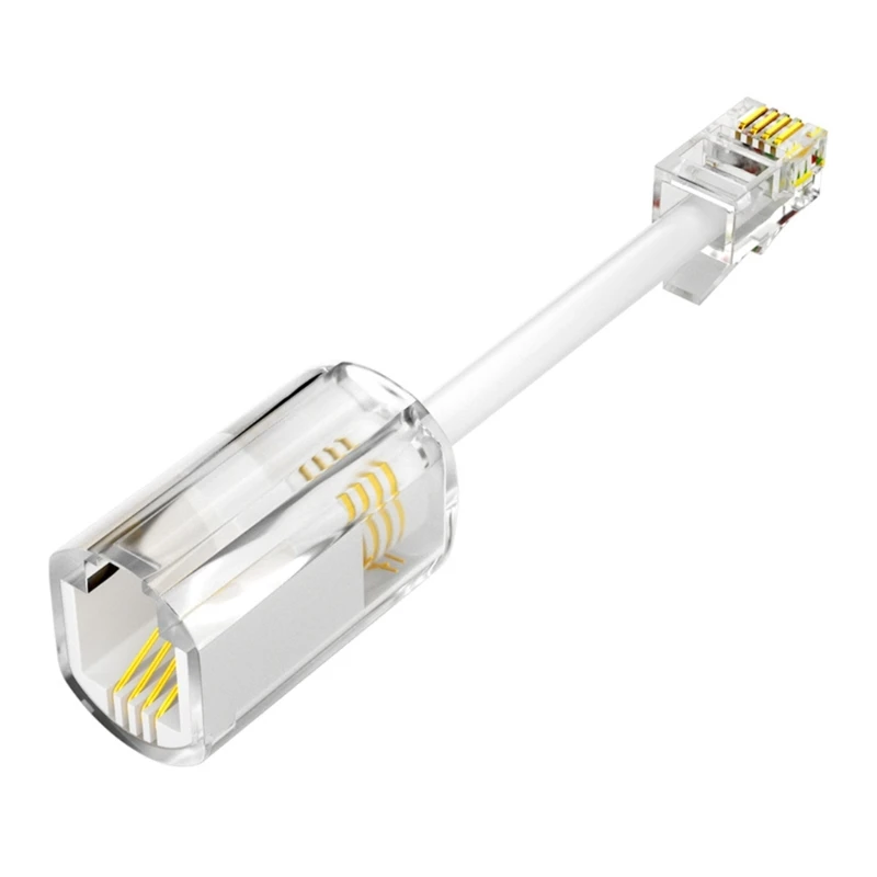 Telephone Cord Detangler 4P4C Gold Plated Landline Swivel Cord Untangler for Family Office Fixed-line Telephones .