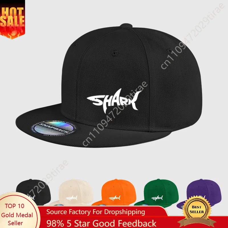 Shark Letter Print Flat-Brim Cap | Hip-Hop Street Style | Adjustable Size | Everyday Sports & Casual Flat-Brim Baseball Cap
