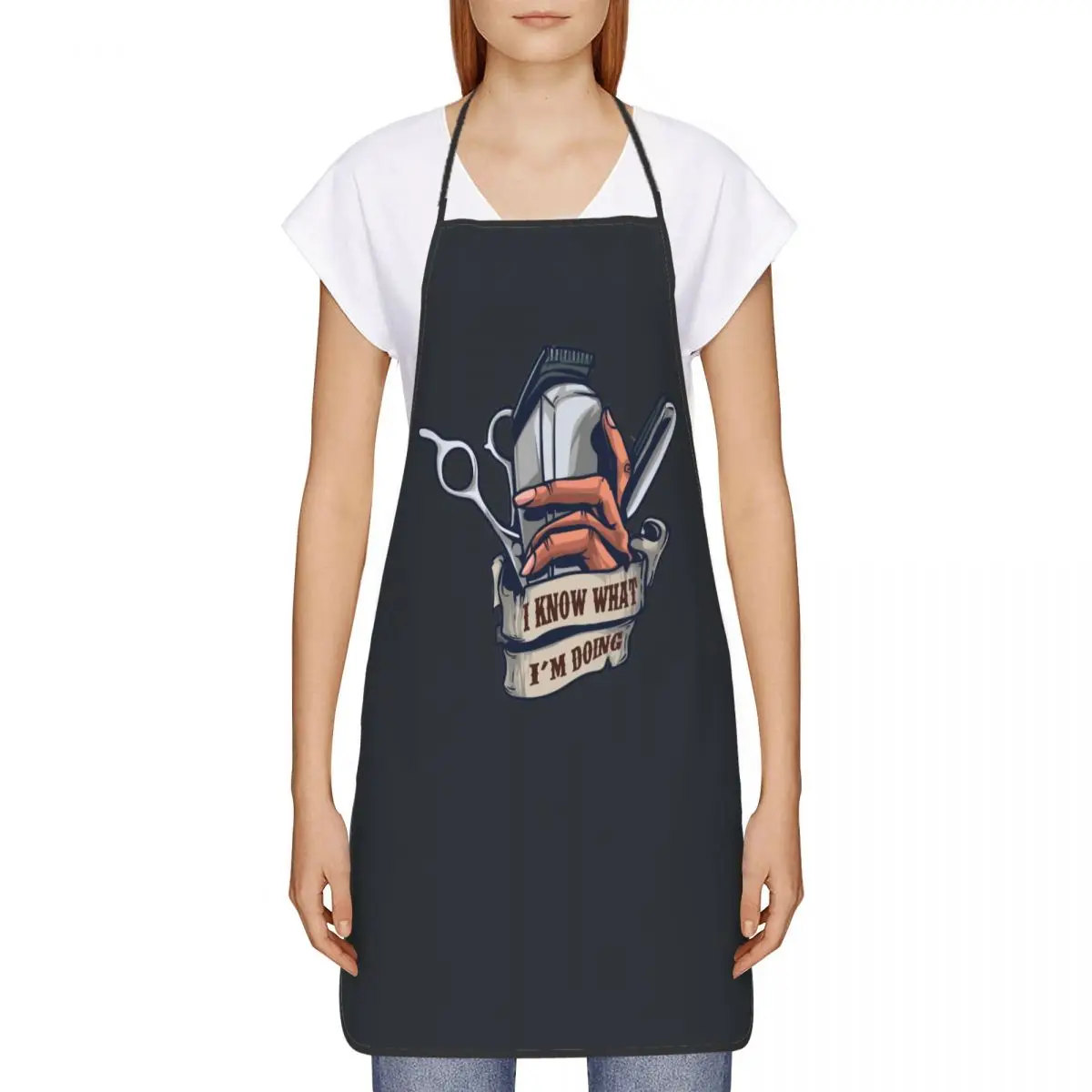 Custom Bib What I\'m Doing Aprons Unisex Adult Chef Kitchen Barber Hairdresser Fashion Trend Hairstyle Tablier Cuisine Painting