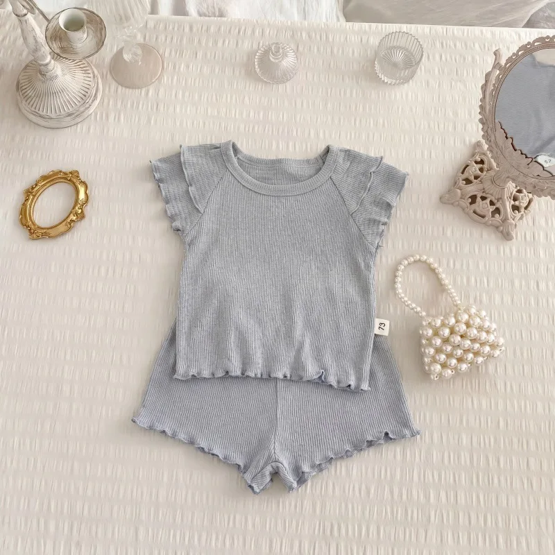 Summer Baby Short Sleeve Clothes Set Children Casual Tops + Shorts 2pcs Suit Infant Sportwear Cotton Toddler Outfits  -125
