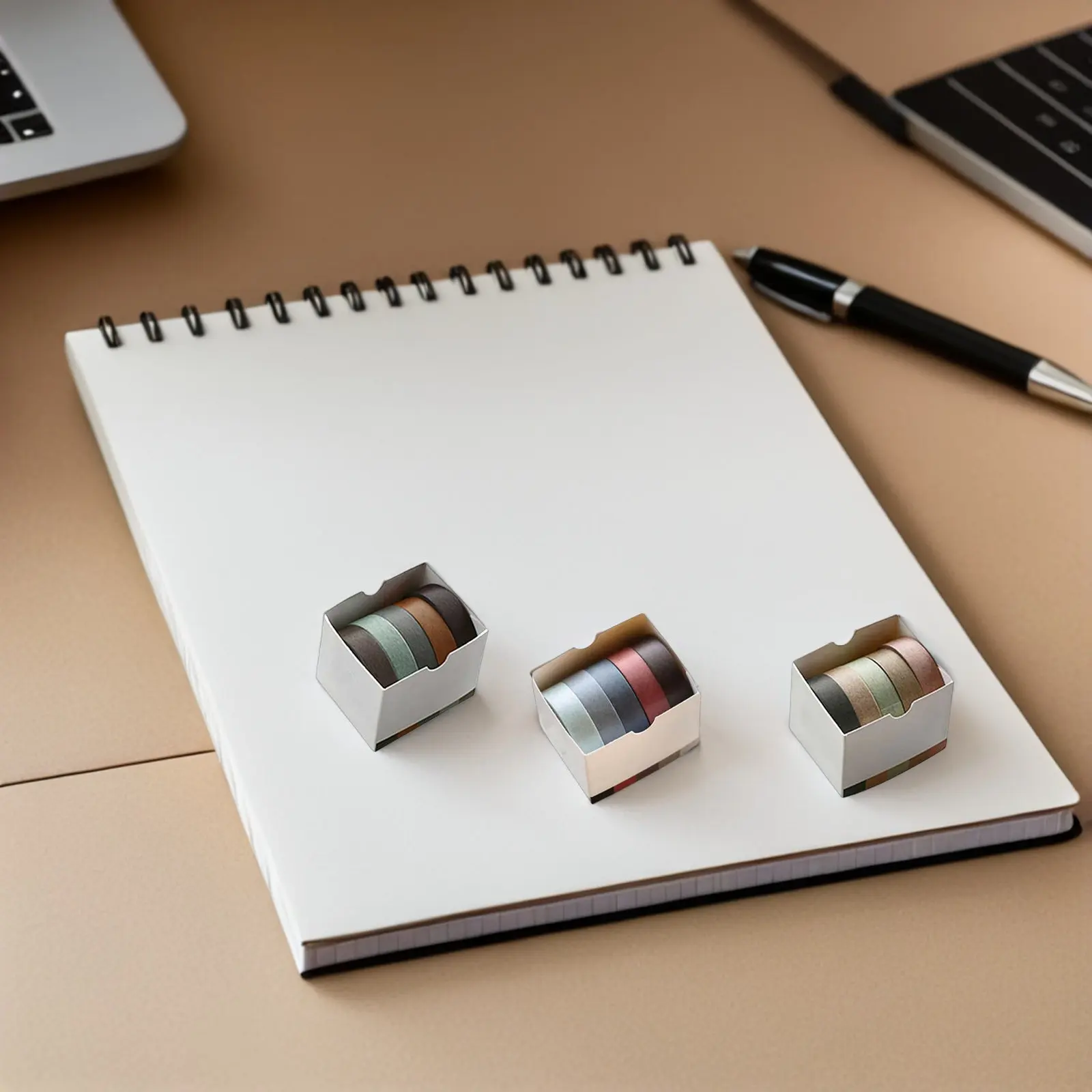 15 Rolls Washi Paper Tape Set Sunset Branches Design Colorful Decorative Craft Tape for Planner Scrapbook Bullet