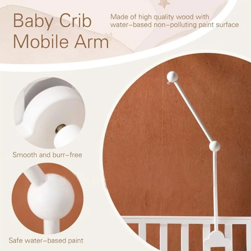 Q0KB Crib Mobile Hanger Rotatable Bracket Claw Mobile Bed Bells Stand for Baby Cribs