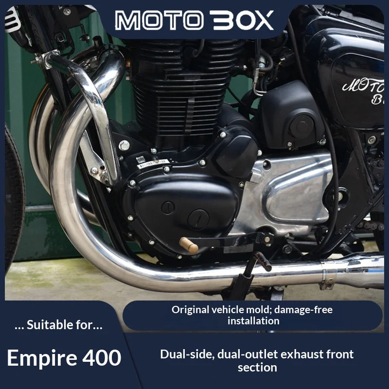 【Premium】For Benelli Empire 400 QJMOTOR YI 500 modified dual-side dual exhaust pipe front single outlet to double outlet conve