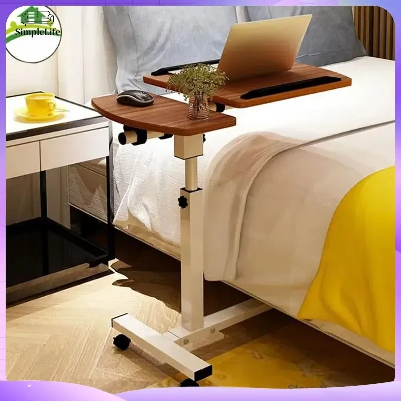 Adjustable Laptop Desk with Wheels Rotating Standing Computer Table for Sofa Bedside Lifting Notebook Stand Desk Side Table