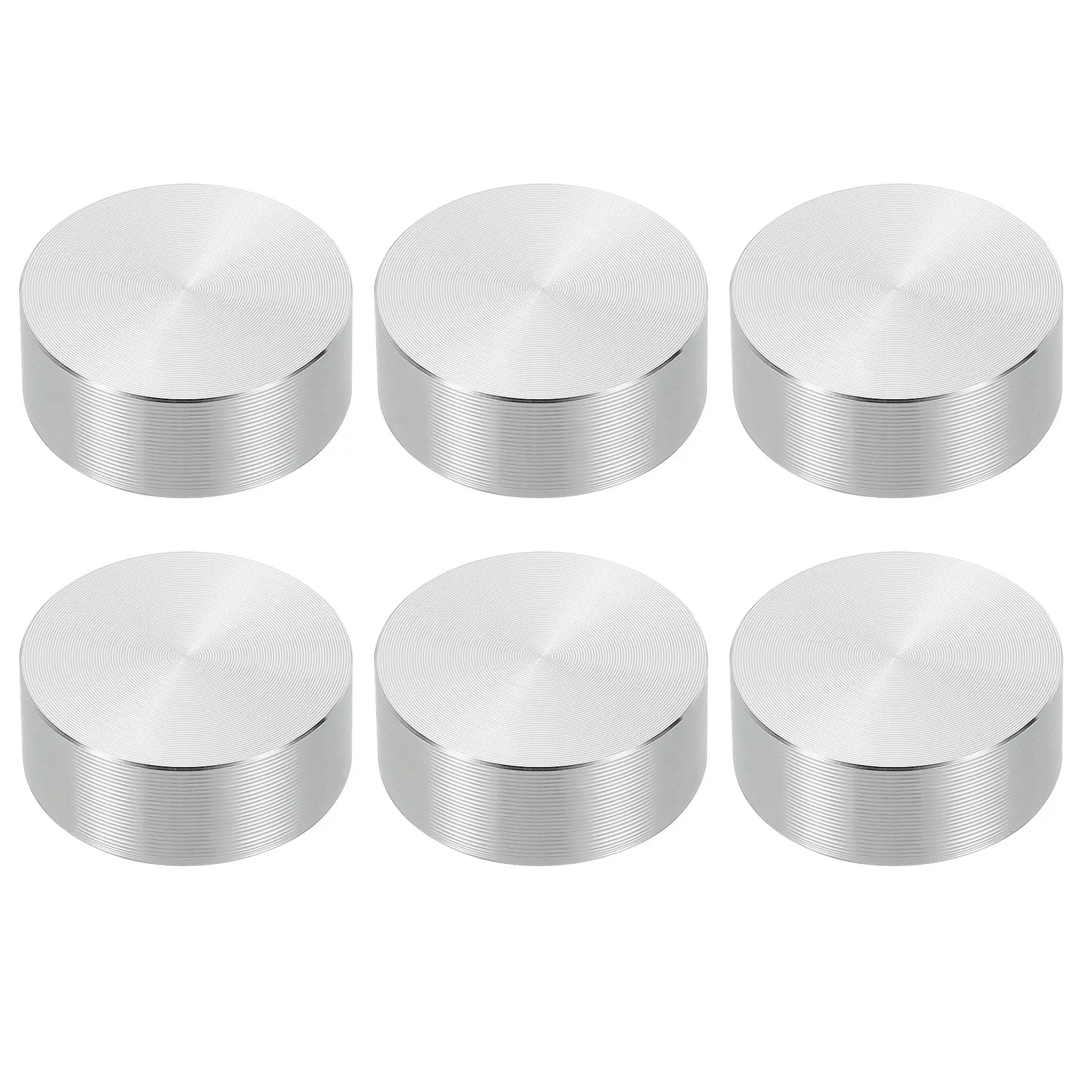 6/8pcs M8 Thread 30/50mm Aluminum Circle Disc Glass Top Adapter Round Solid Table Feet Pad Plate Hardware for Tea Coffee Table