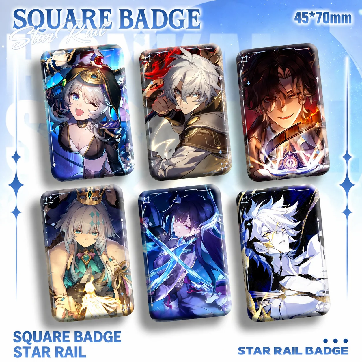 1Pc Honkai Star Rail Phainon Anaxa Castorice Shining Rectangle Badge Collection Brooch Anime Cosplay Accessories Gift For Fans