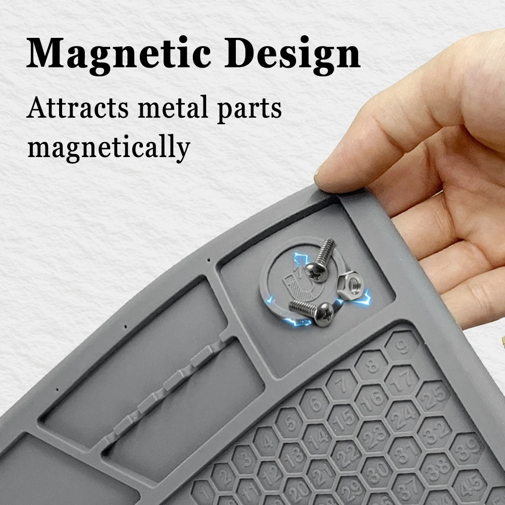 Taktische Waffenreinigungsmatte, Reparaturunterlage für Pistolen, Magnetische Gewehrreinigungsmatte, Silikonmatte mit Organizer und Teileablage – Detail 4